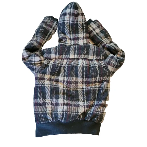 O'NEILL VTG Hoodie Grey Plaid Acrylic Wool Blend Jacket Long Sleeve Size Large - Picture 2 of 8